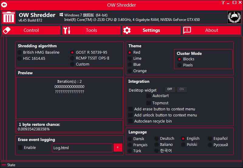 《OW Shredder》文件彻底删除工具》软件免费下载|网络工具·6.45.872  第2张